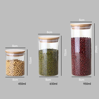 950ml Multipurpose Bamboo Lid Glass Airtight Canister Storage Bottles Jars Grains Tea Leaf Coffee Beans Candy Food Jar