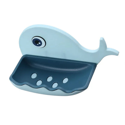 Shower Soap Holder with Drain, Portable Fish Shape, Toilet Laundry Rack, Tray for Basin