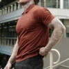 Rust Zip Button Up Set