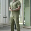Spandex Button Up Set