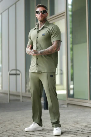 Spandex Button Up Set