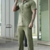 Spandex Button Up Set
