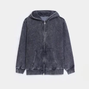 Garment-Dyed Zipper Hoodie