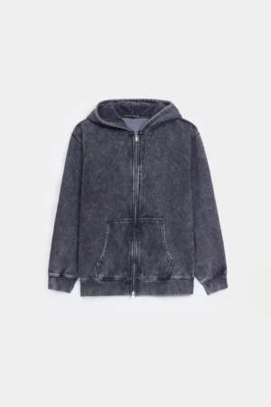 Garment-Dyed Zipper Hoodie