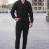 Black Essential Button Up Set