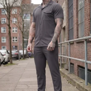 Charcoal Essential Button Up Set