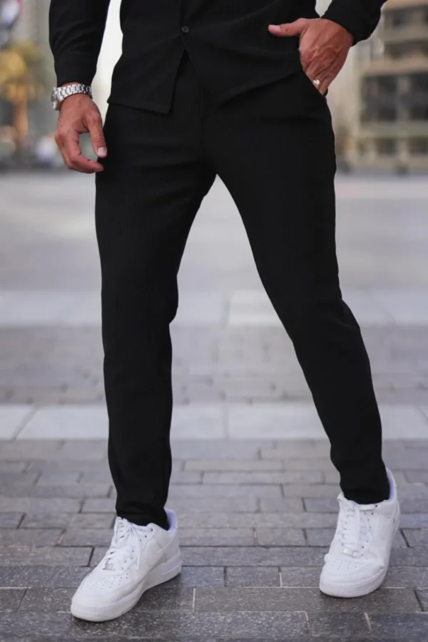 Black Essential Button Up Set